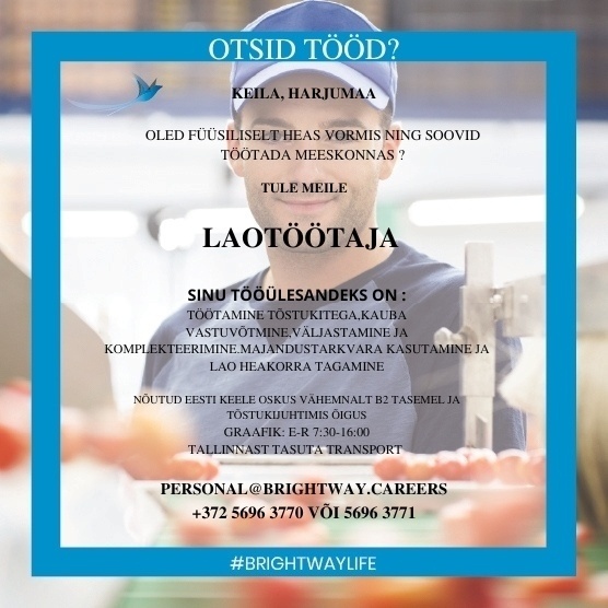 BRIGHTWAY OÜ Laotöötaja