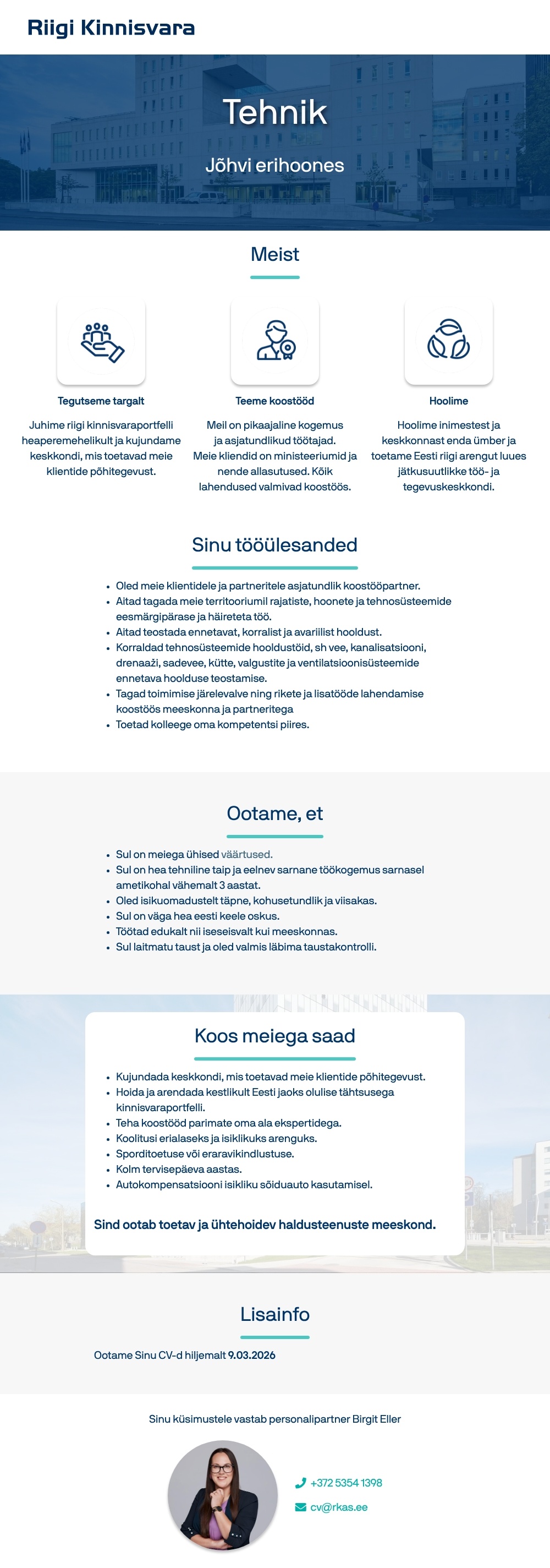 Riigi Kinnisvara AS Tehnik