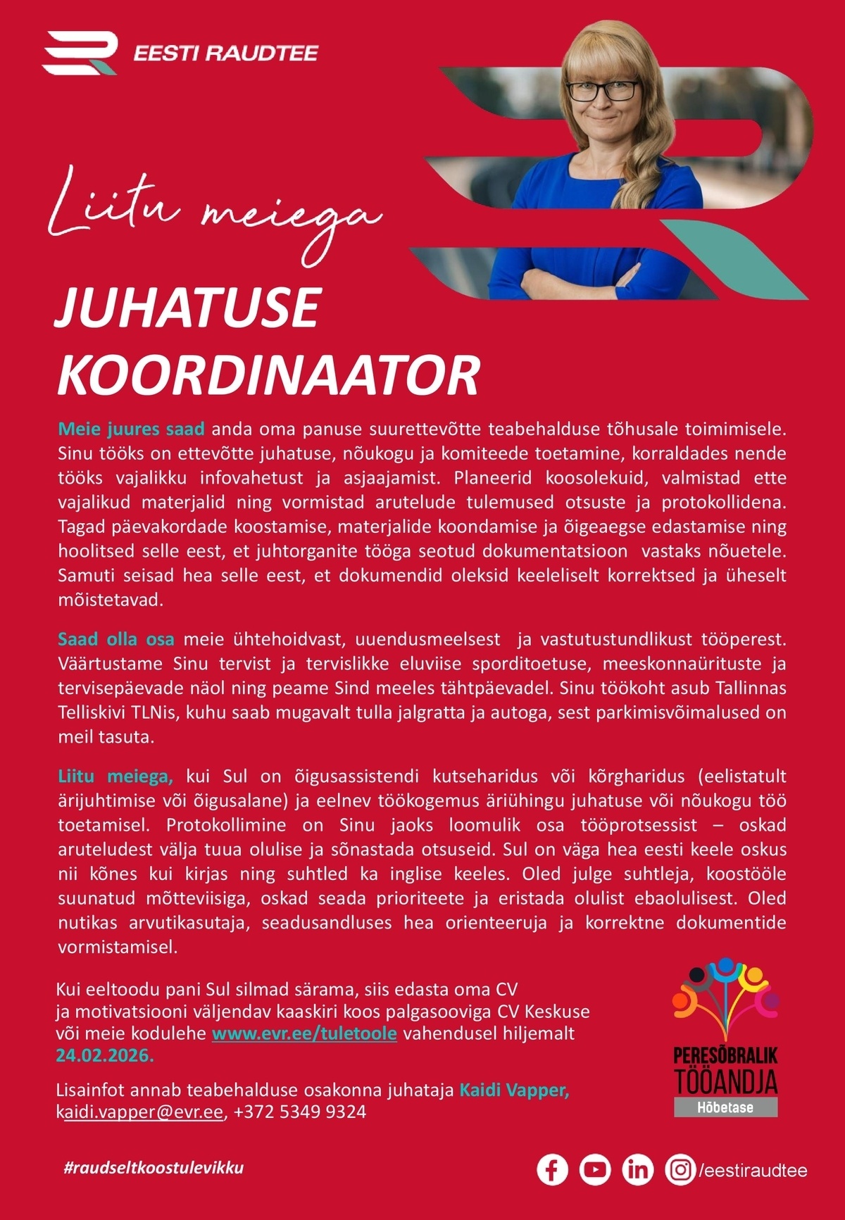 Eesti Raudtee AS Juhatuse koordinaator