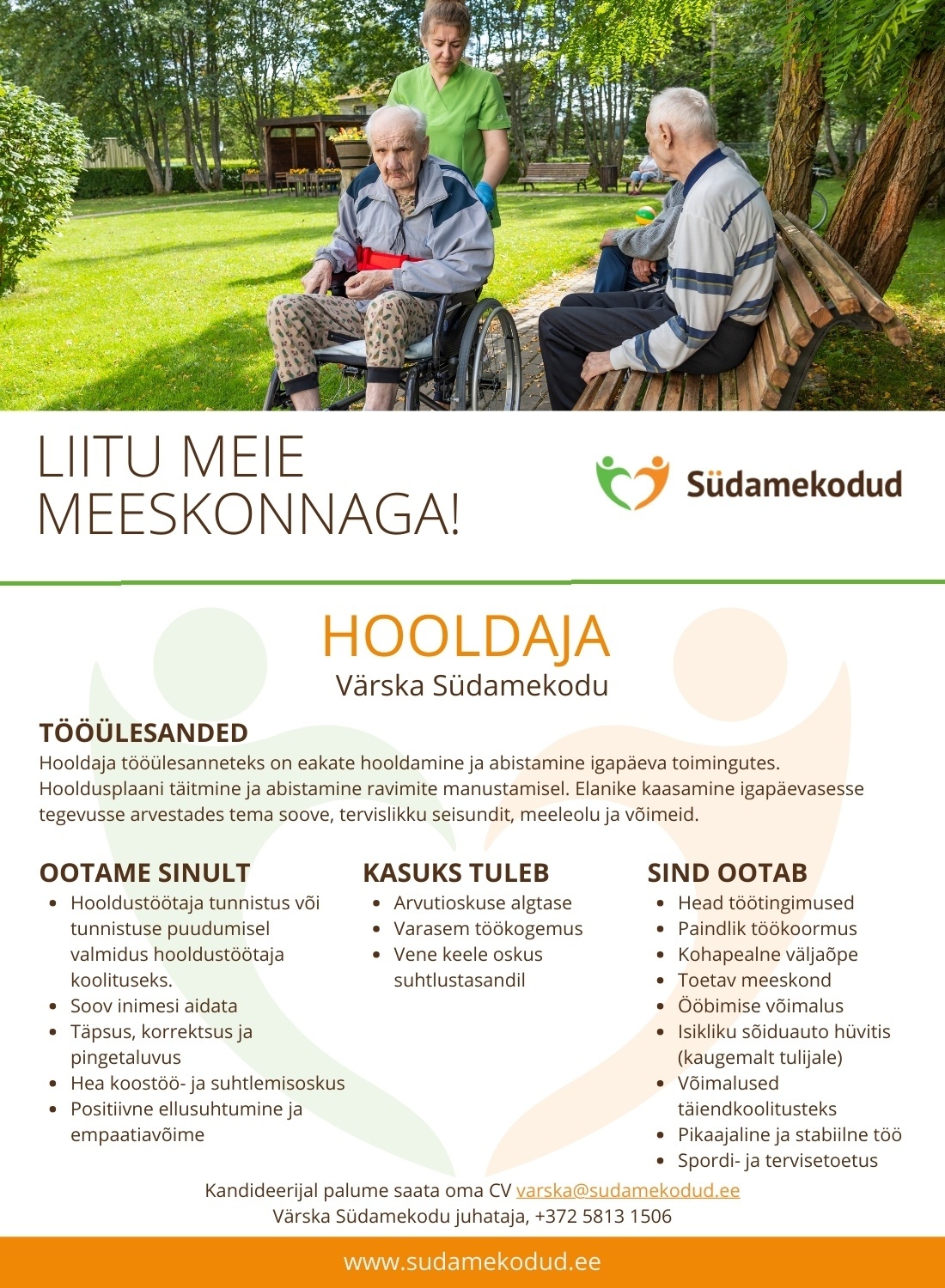 Värska Südamekodu OÜ Hooldaja Värska Südamekodusse