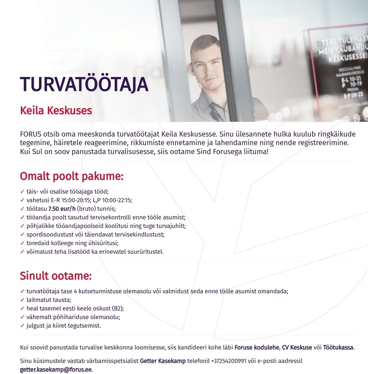 Forus Security AS Turvatöötaja Keila Keskuses