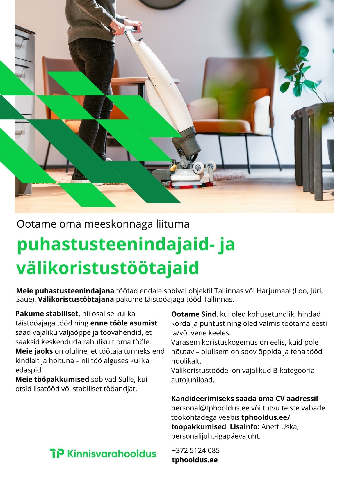 TP Kinnisvarahooldus OÜ Puhastusteenindaja