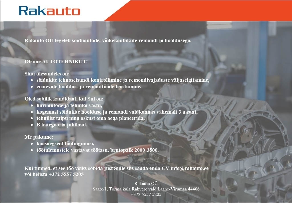 Rakauto OÜ Autotehnik