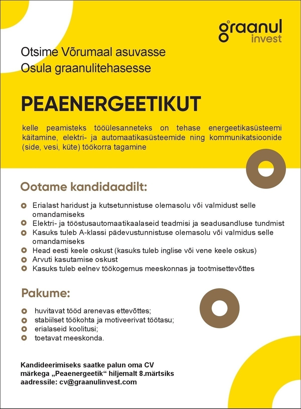 OSULA GRAANUL OÜ Peaenergeetik