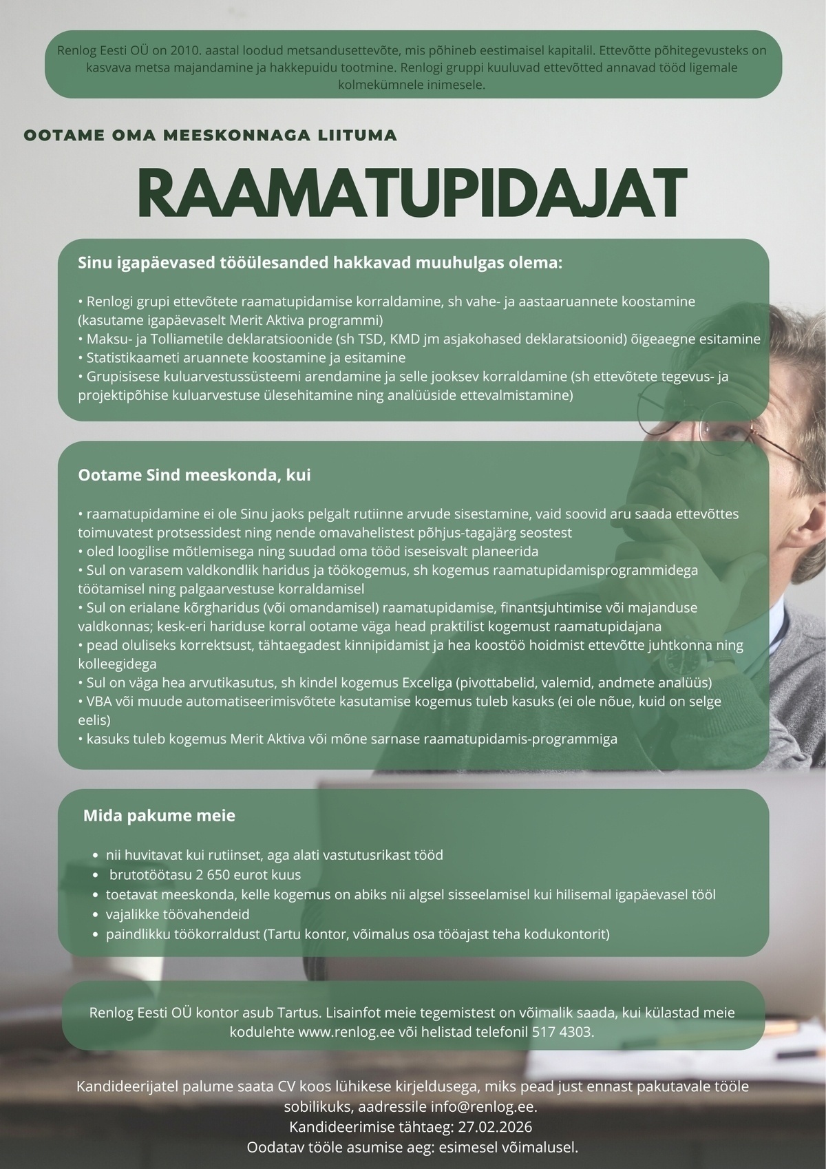 RENLOG EESTI OÜ Raamatupidaja