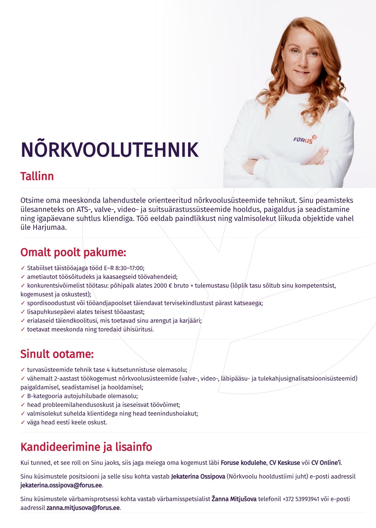 Forus Security AS Nõrkvoolutehnik Tallinn