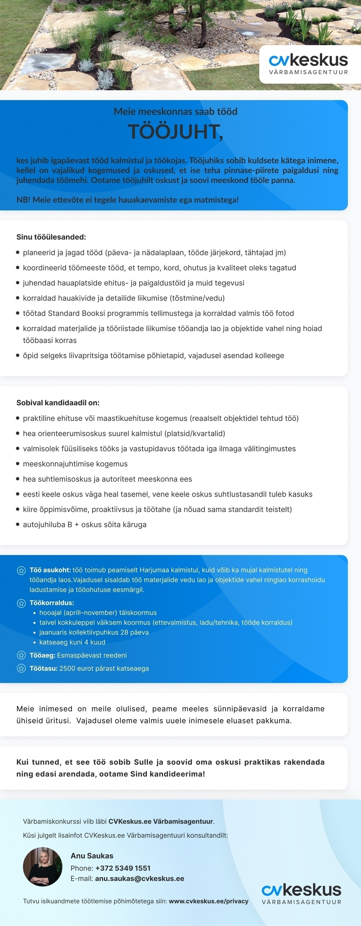 CVKeskus.ee Värbamisagentuur TÖÖJUHT
