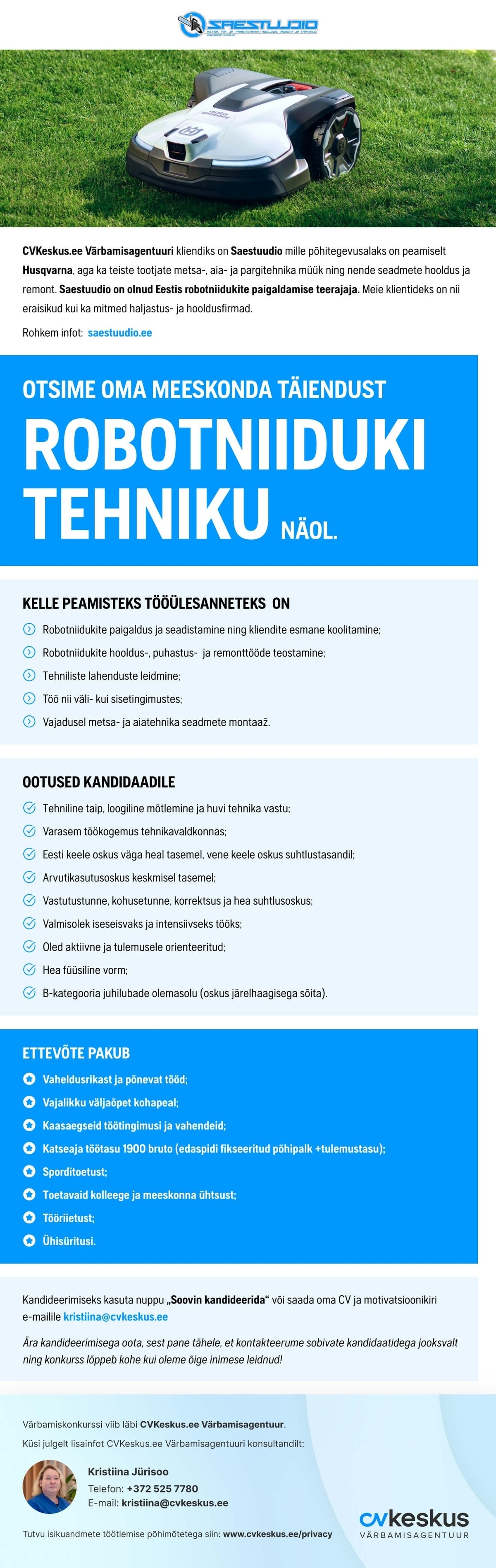 Saestuudio OÜ ROBOTNIIDUKITE TEHNIK