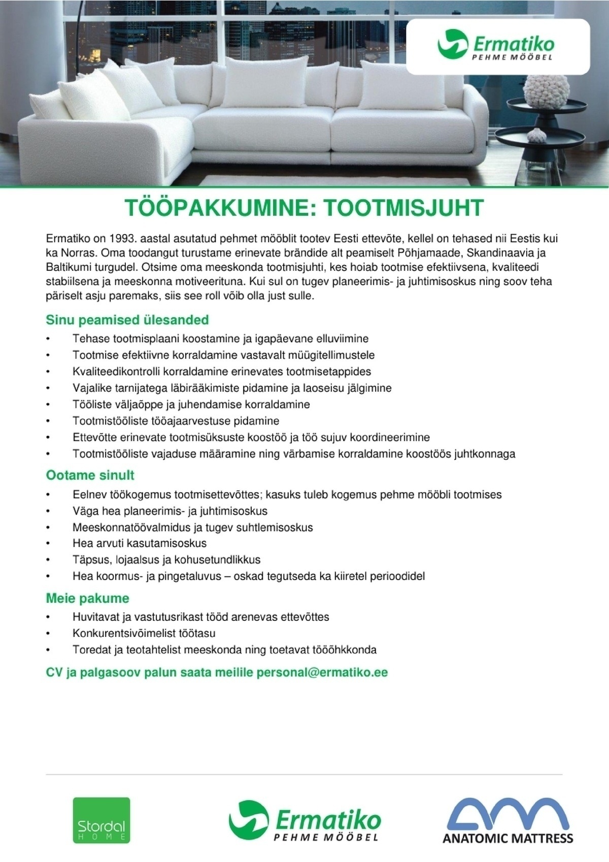 Ermatiko OÜ Tootmisjuht