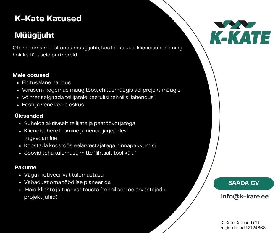 K-Kate Katused OÜ Müügijuht