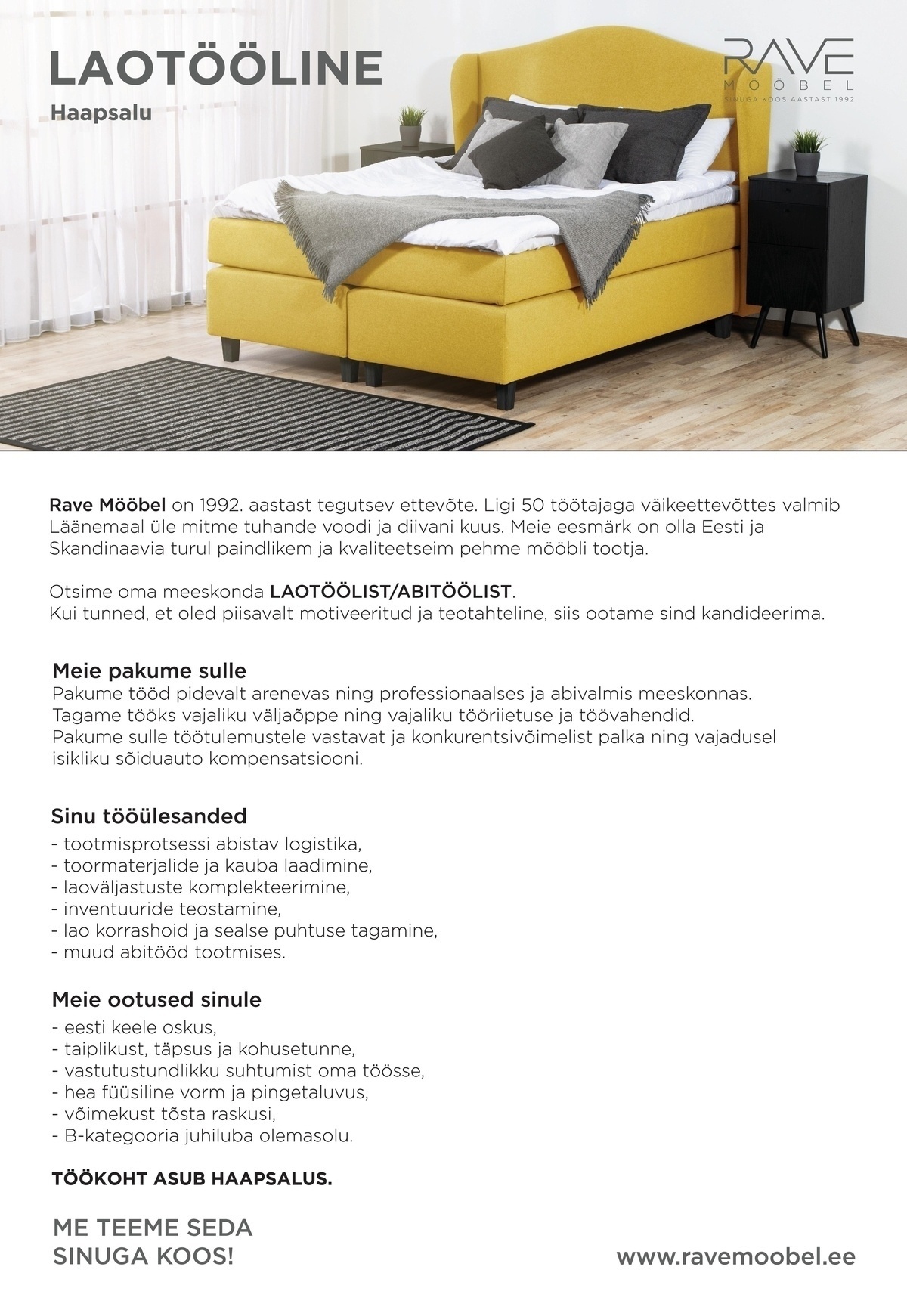 Rave Mööbel OÜ Laotööline
