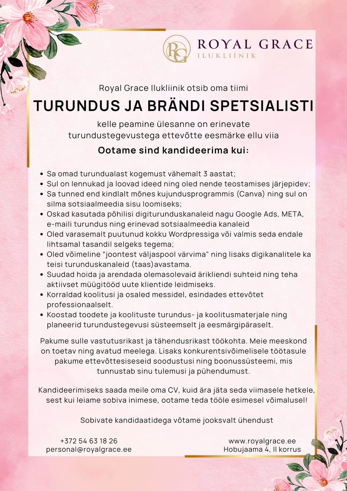 RIGRADO OÜ Turundusspetsialist