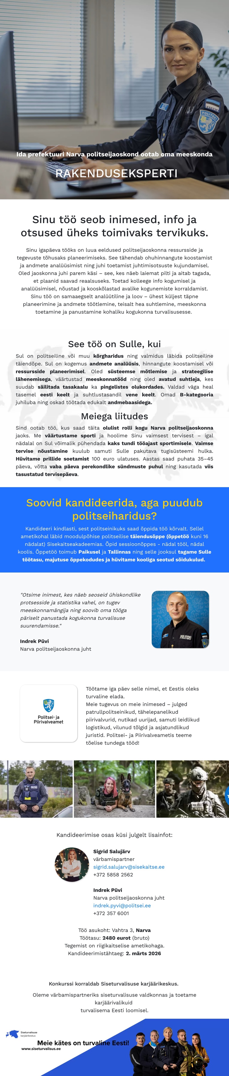 Siseturvalisuse karjäärikeskus Rakendusekspert