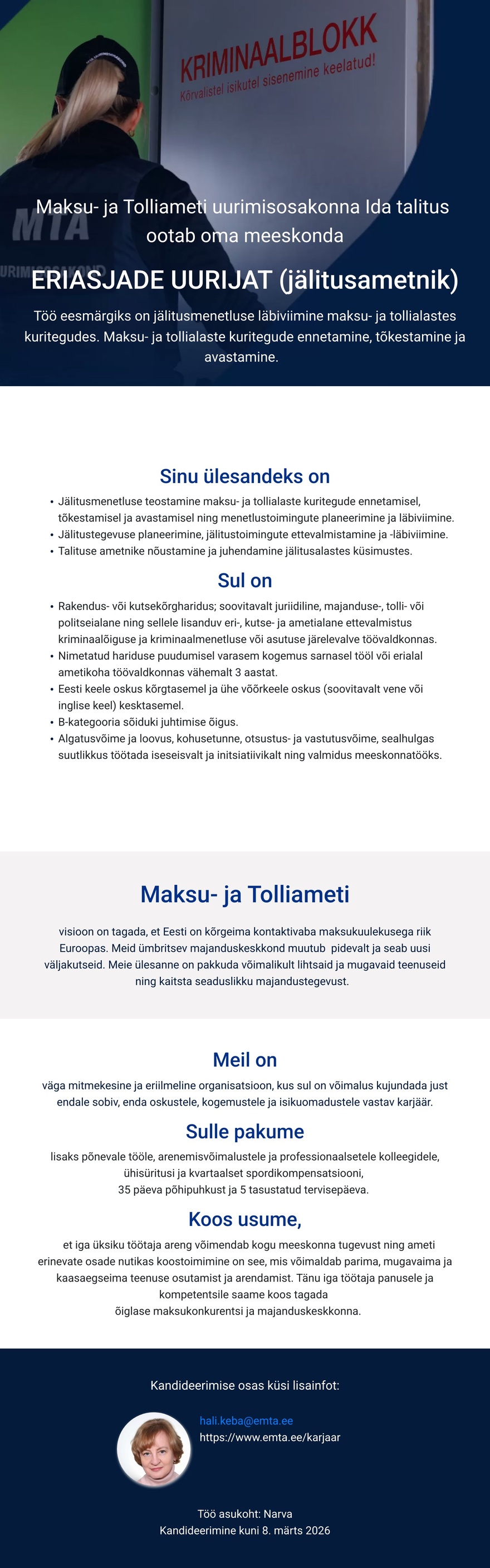 Maksu- ja Tolliamet Eriasjade uurija