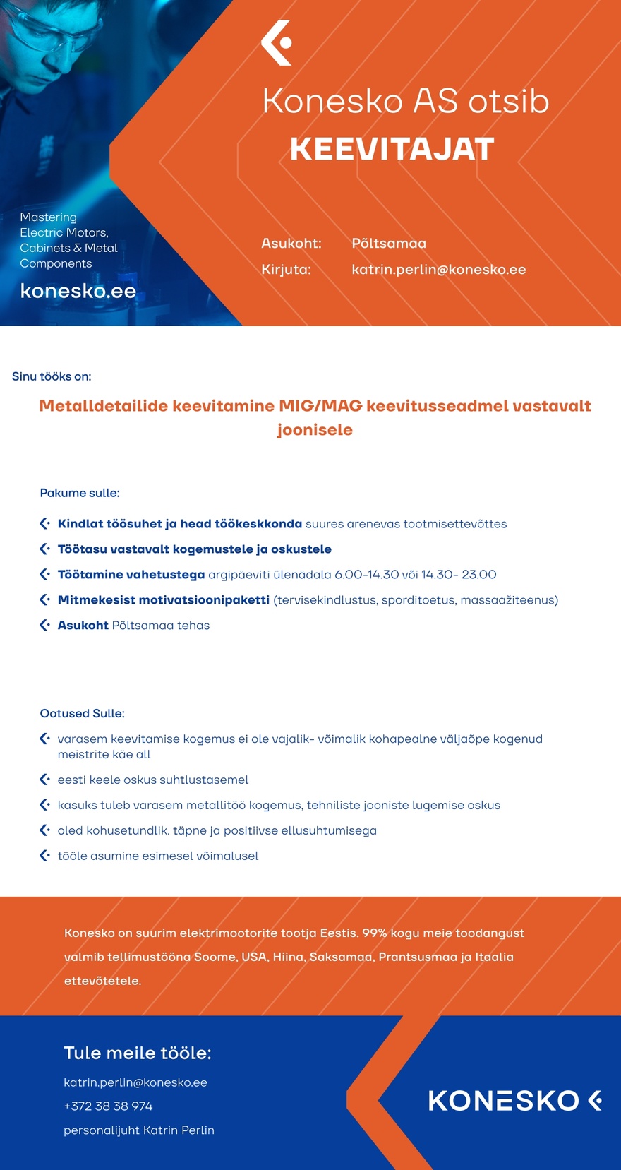 AS Konesko Keevitaja Põltsamaa tehasesse