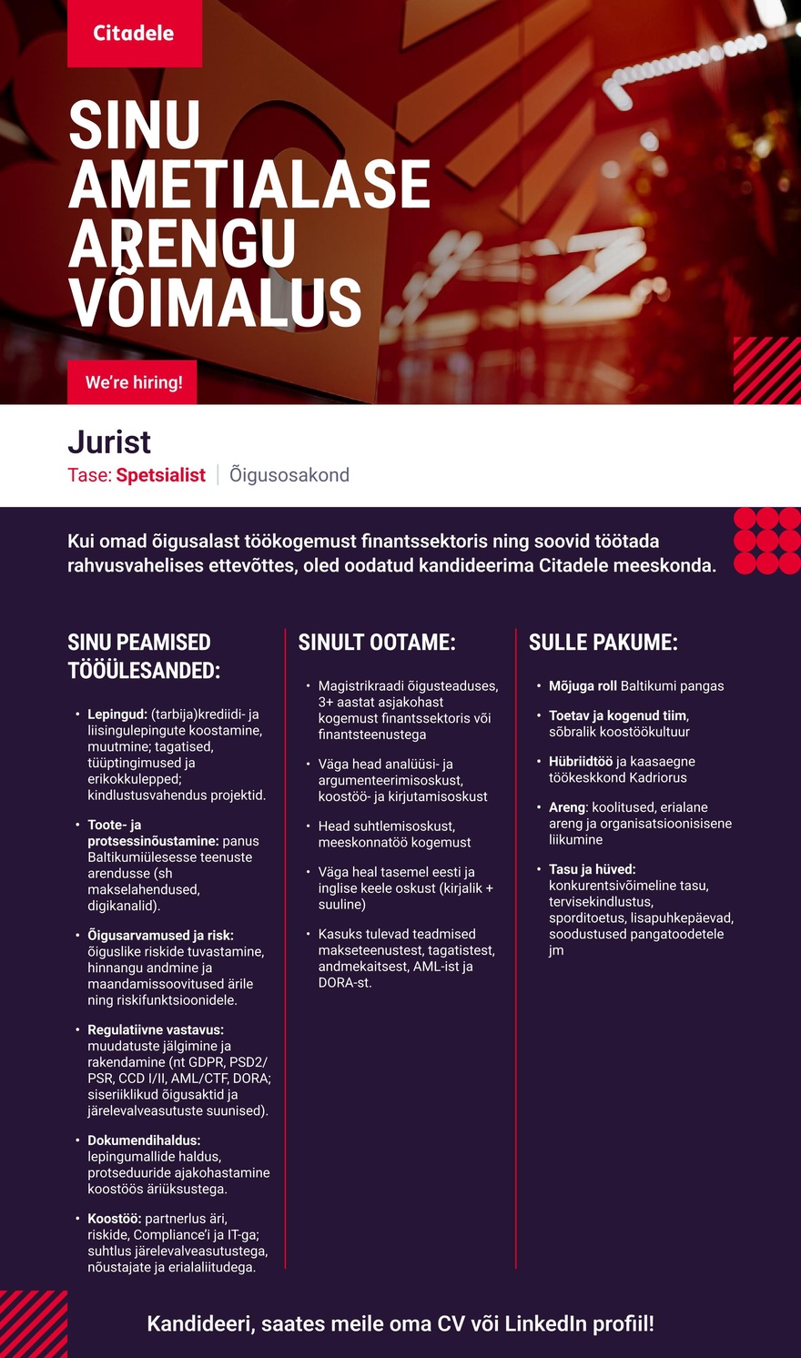 AS CITADELE BANKA EESTI FILIAAL Jurist