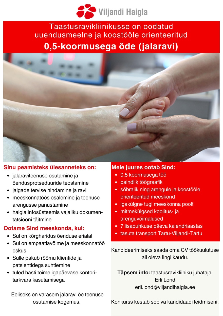 SA Viljandi Haigla Õde (jalaravi)