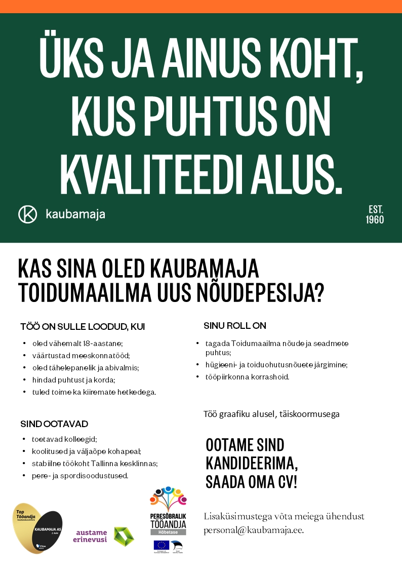 Kaubamaja Toidumaailma nõudepesija