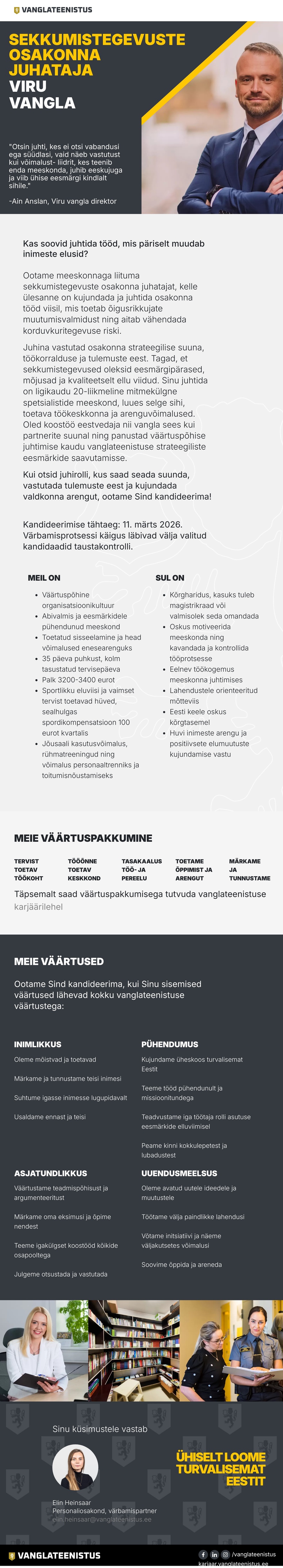 Viru vangla Sekkumistegevuste osakonna juhataja