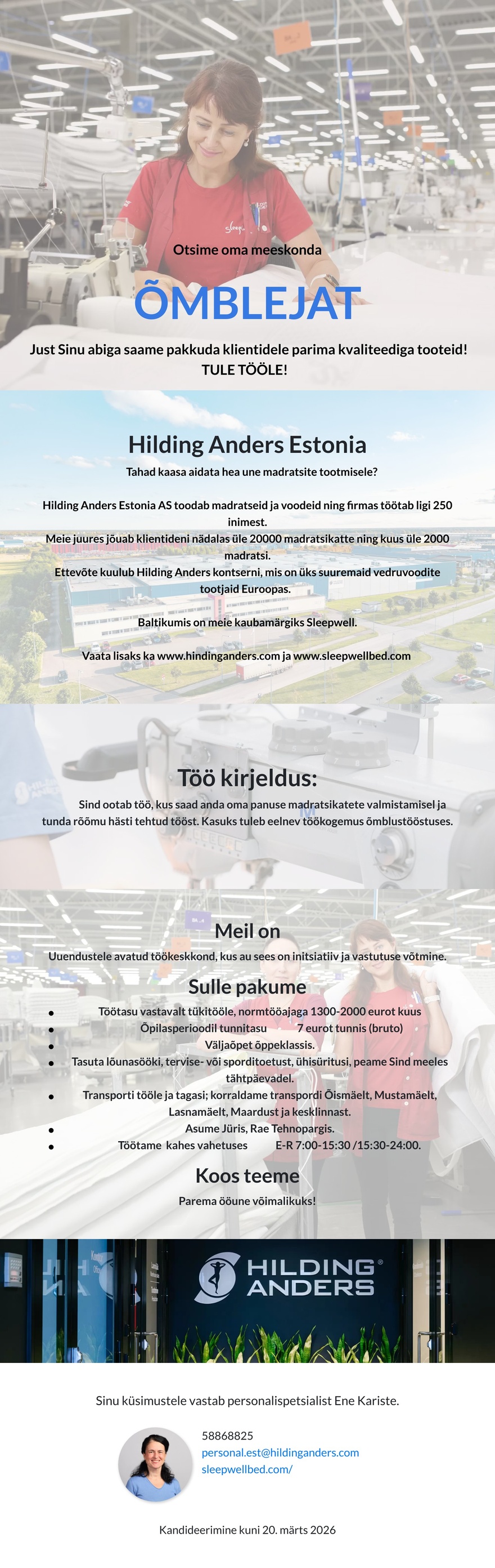 Hilding Anders Estonia Õmbleja