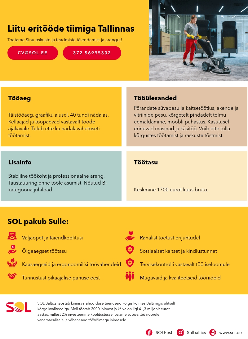 SOL Baltics OÜ Liitu eritööde tiimiga Tallinnas