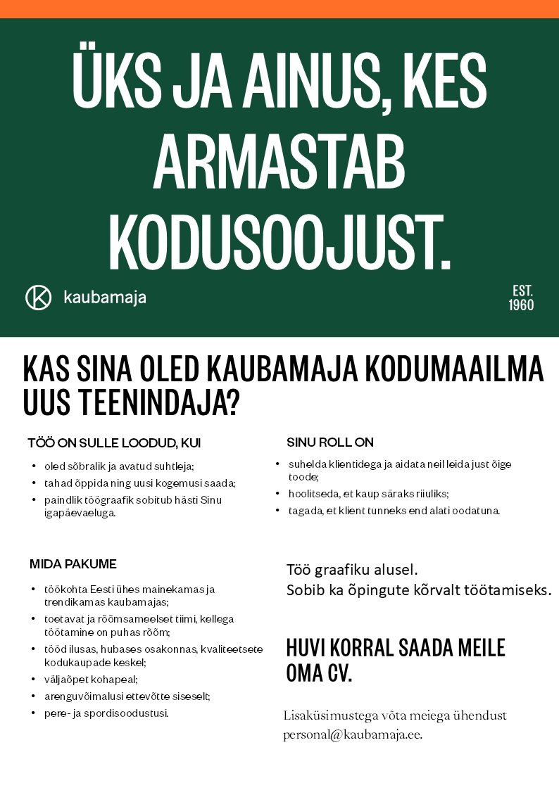 Kaubamaja Kodumaailma teenindaja