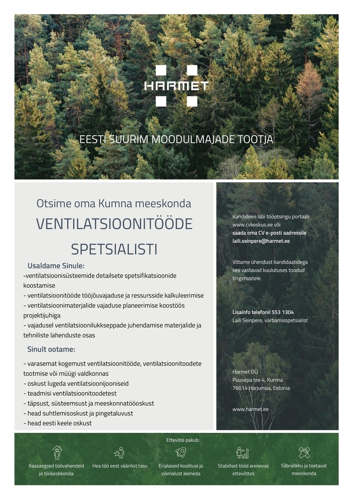 Harmet OÜ Ventilatsioonitööde spetsialist