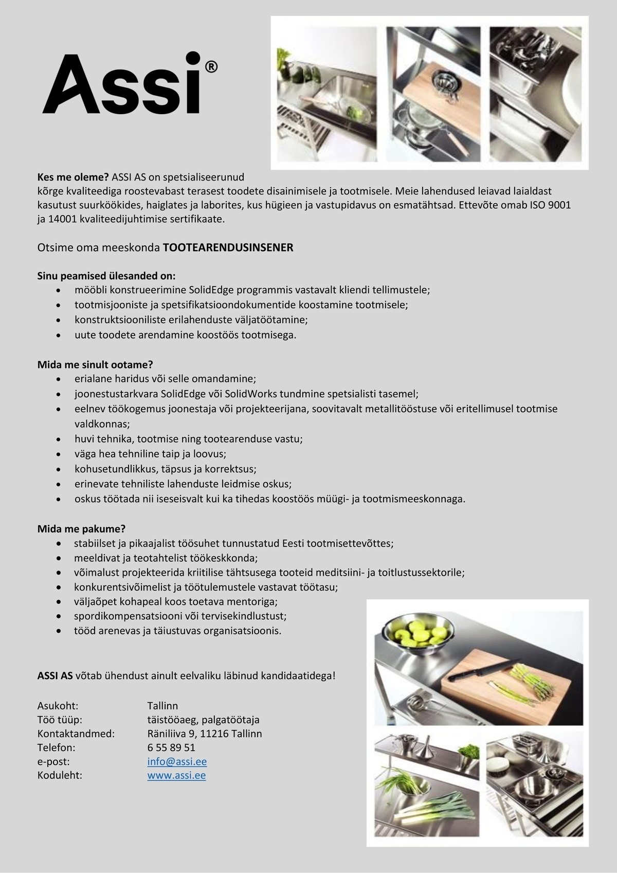 ASSI AS TOOTEARENDUSINSENER