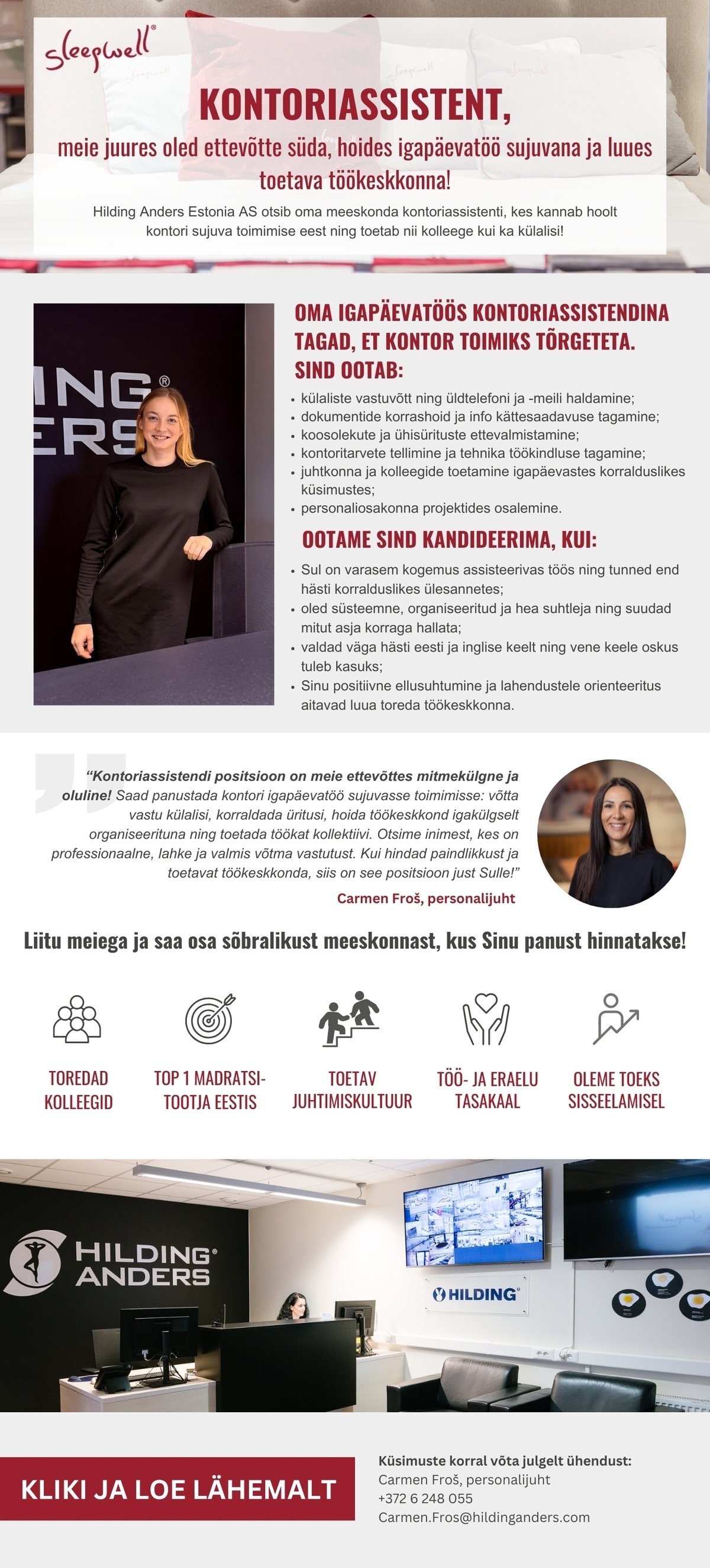 Hilding Anders Estonia AS Kontoriassistent