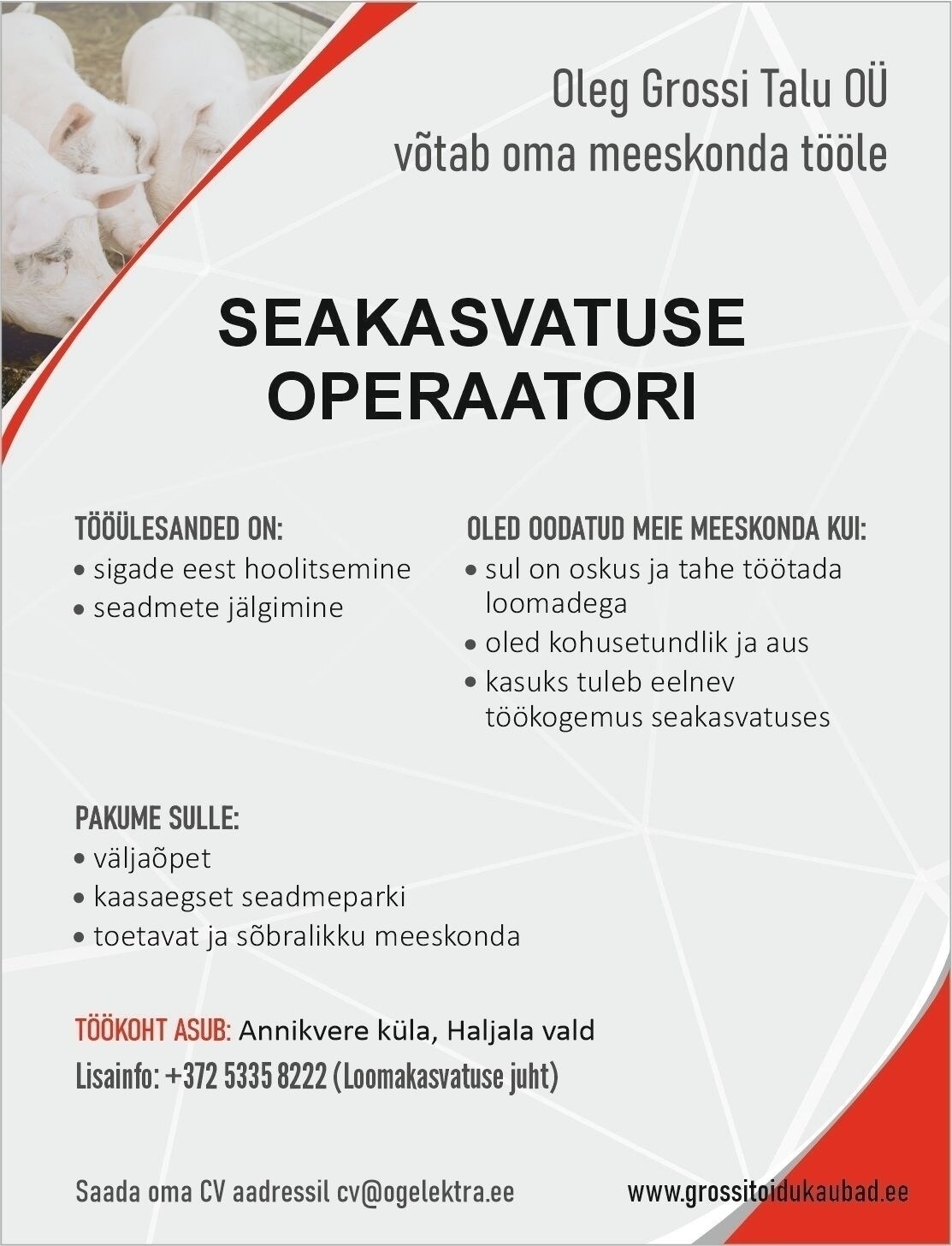 CVKeskus.ee klient Seakasvatuse operaator