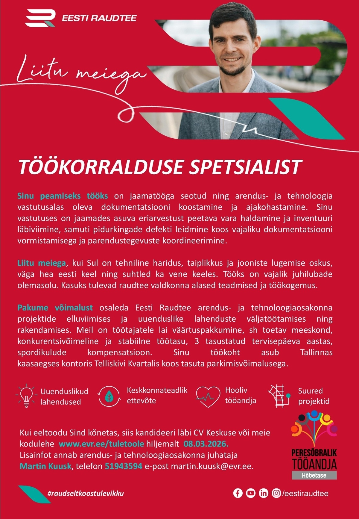 Eesti Raudtee AS Töökorralduse spetsialist