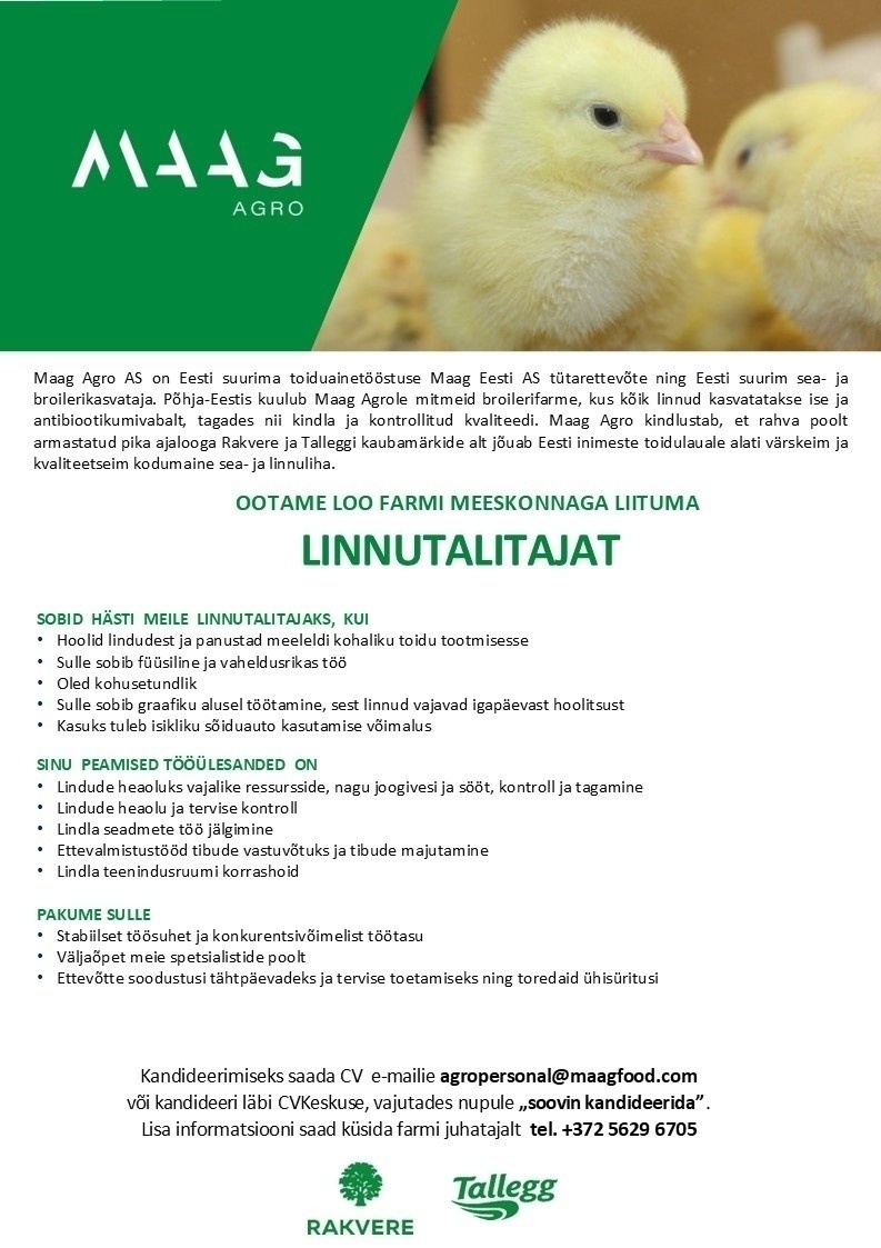 Maag Agro AS Linnutalitaja