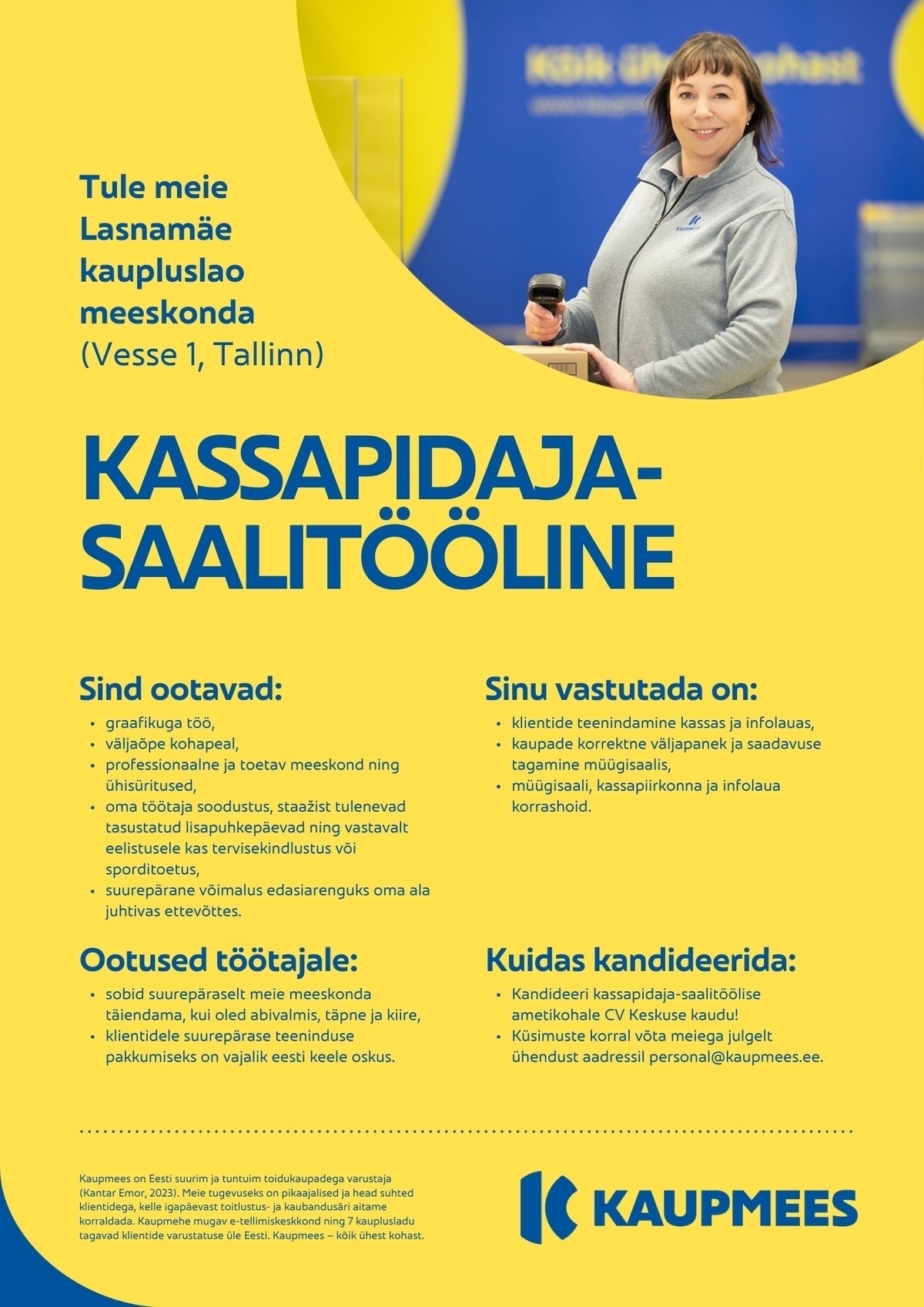 AS Kaupmees & KO Kassapidaja-saalitööline Lasnamäe kaupluslattu