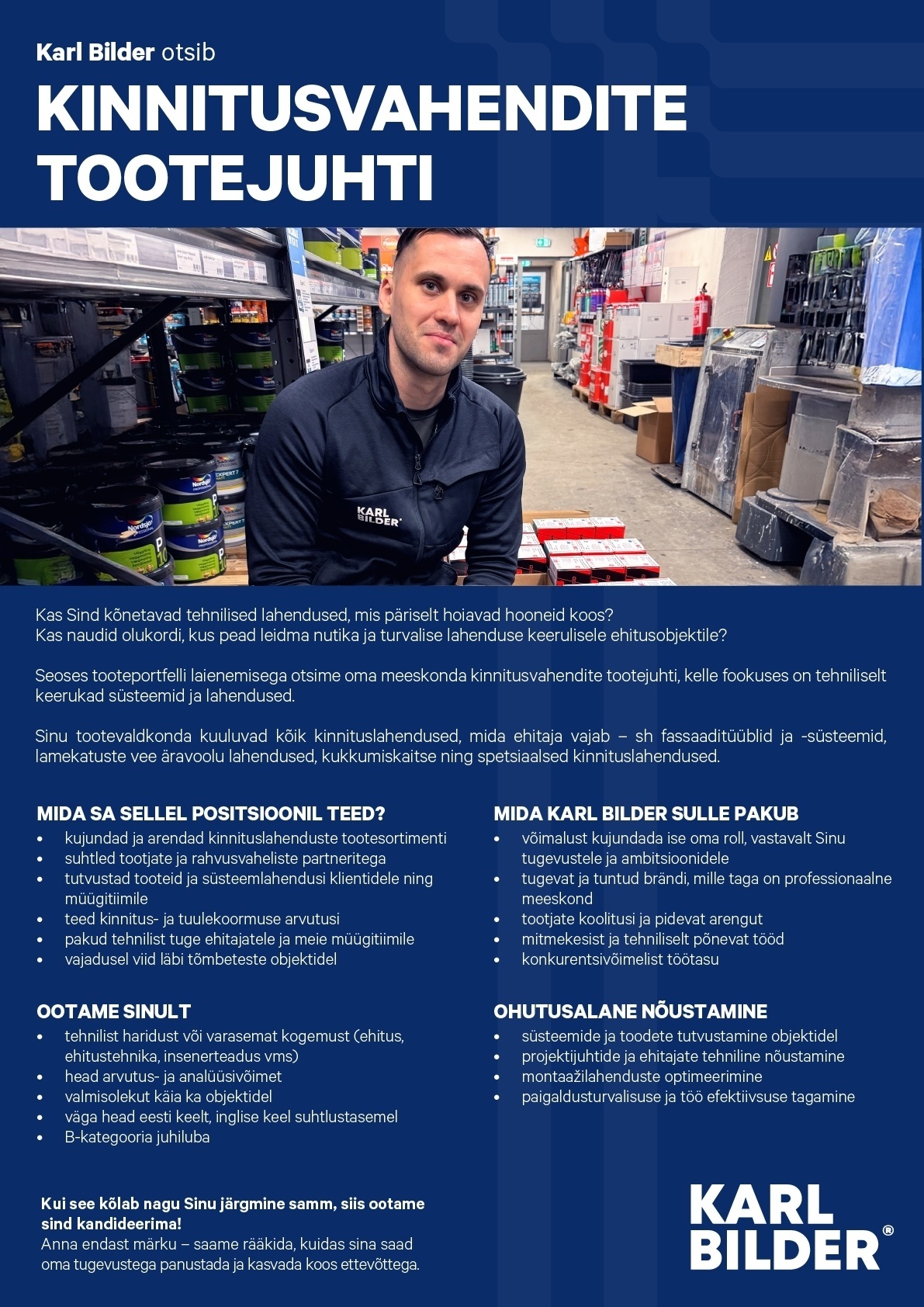 Karl Bilder OÜ Tehniline kinnitusvahendite müügijuht