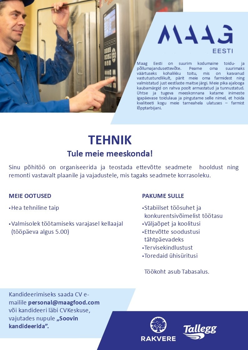 Maag Eesti AS Tehnik