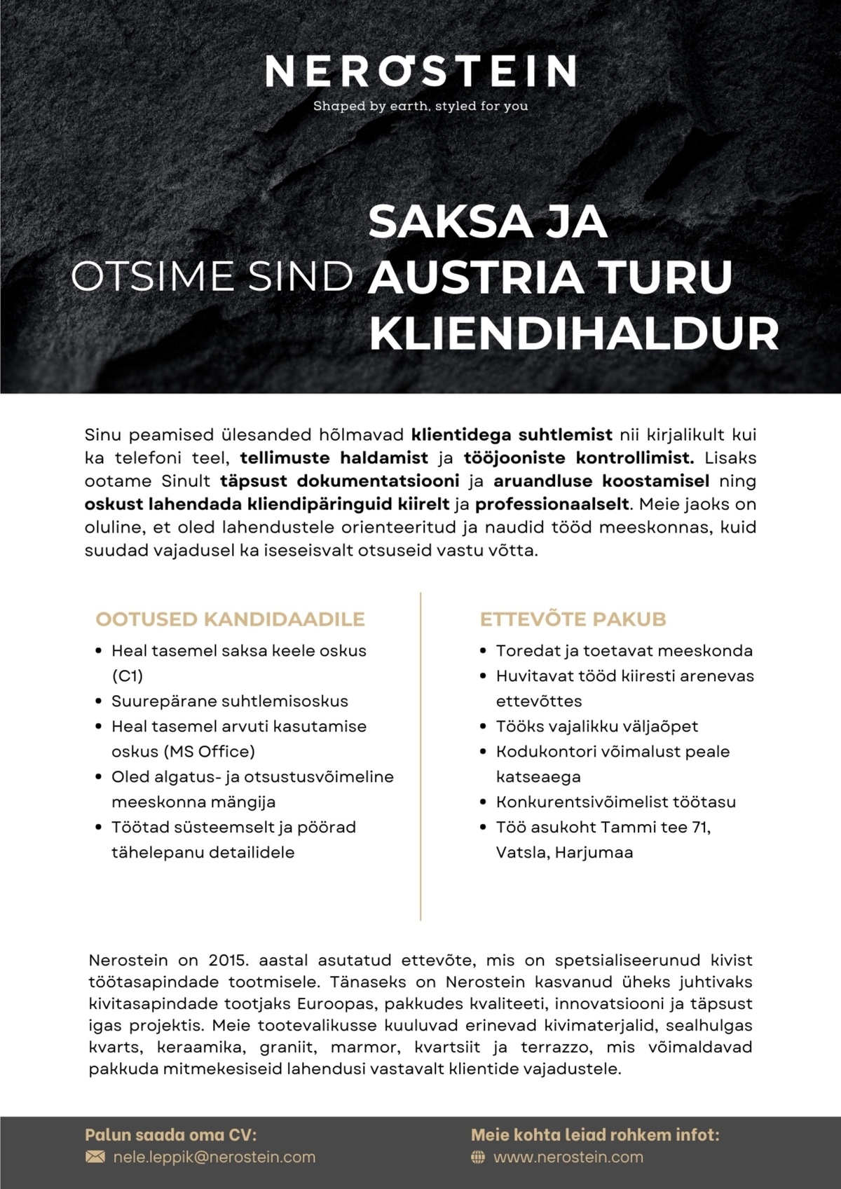 NEROSTEIN OÜ Kliendihaldur