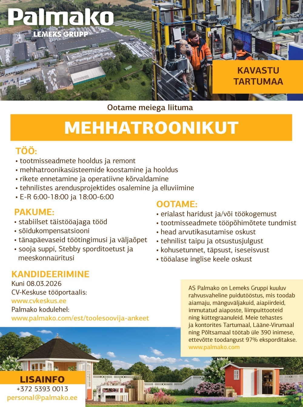 Palmako AS Mehhatroonik