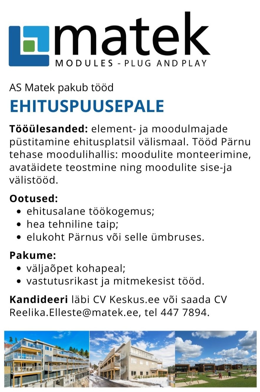 Matek AS Ehituspuusepp