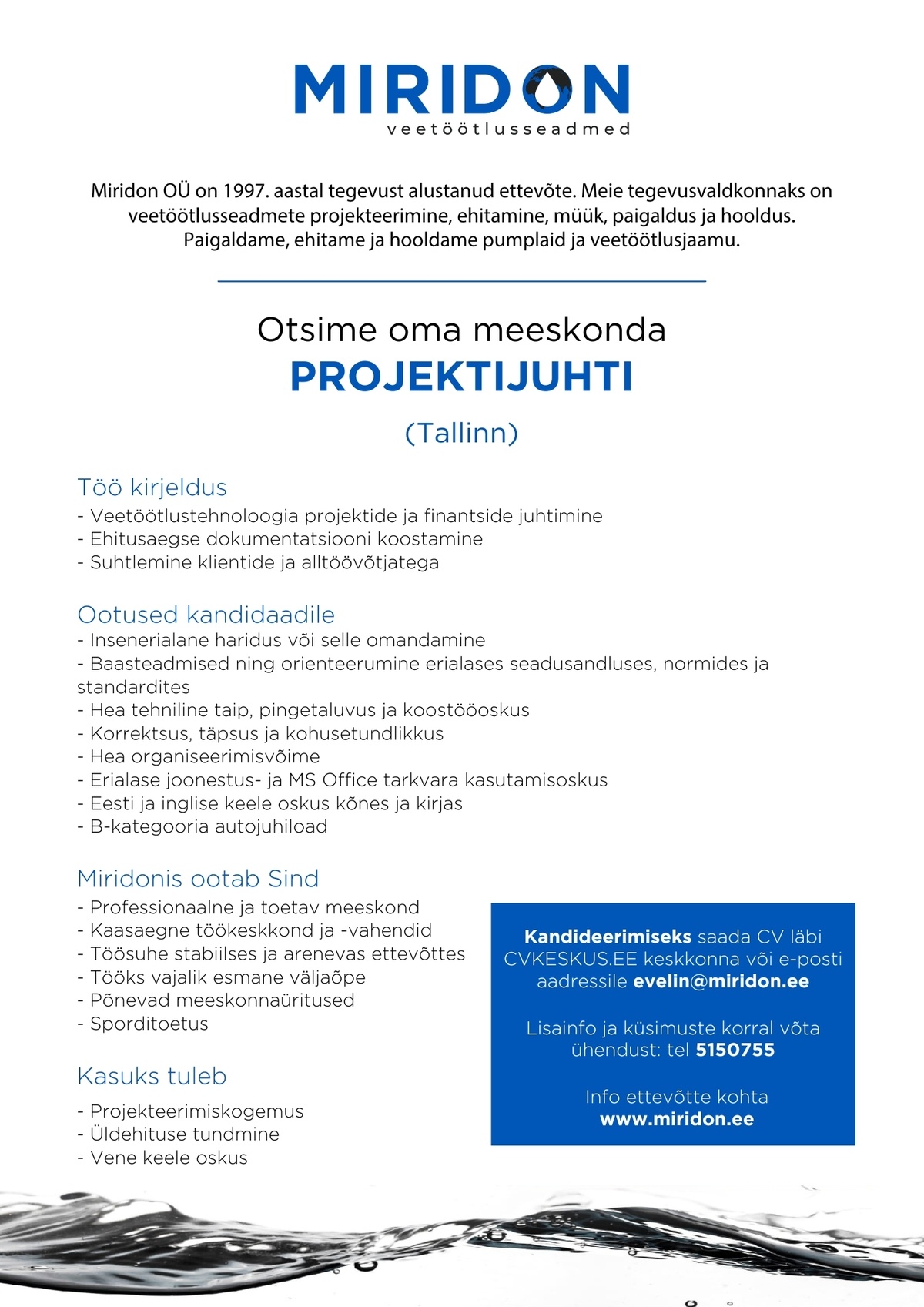 Miridon OÜ Projektijuht