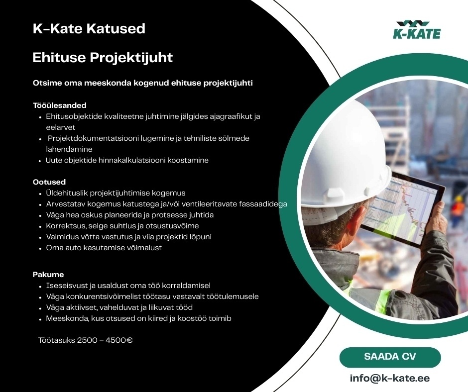 K-Kate Katused OÜ Projektijuht