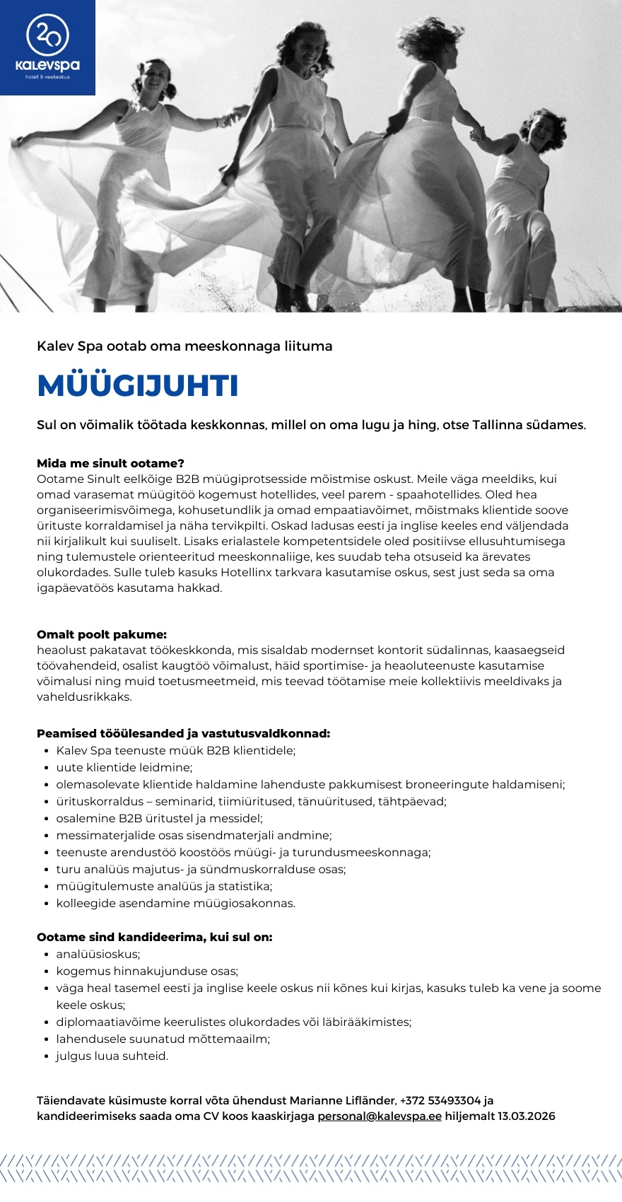 Kalevi Veekeskus OÜ Müügijuht