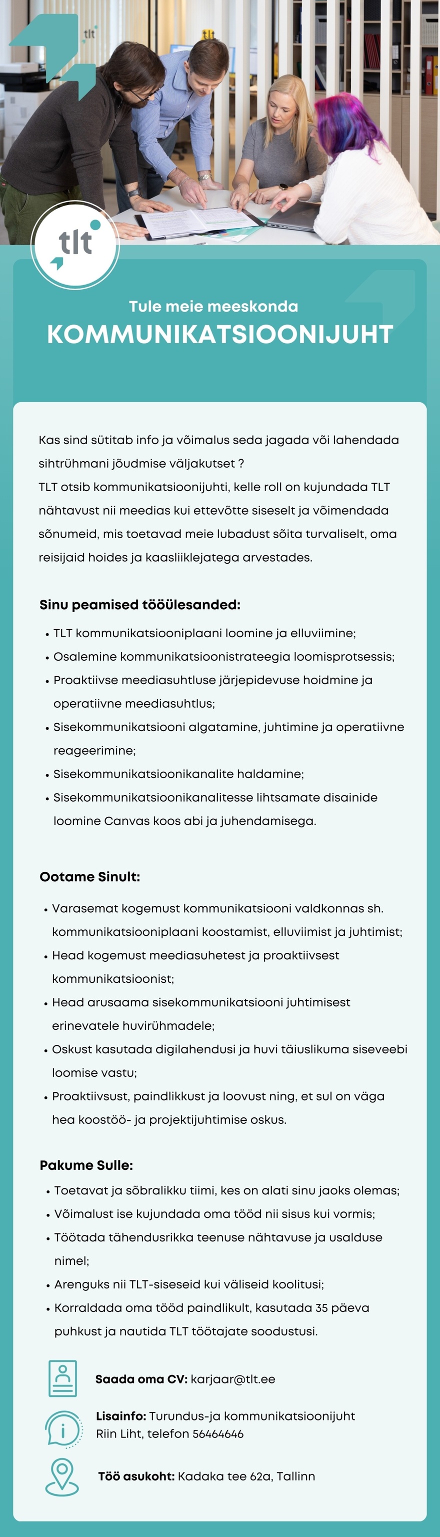 AS Tallinna Linnatransport KOMMUNIKATSIOONIJUHT