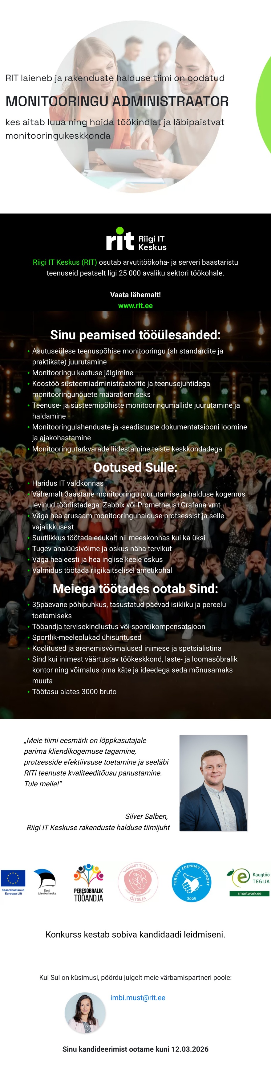 Riigi IT Keskus Monitooringu administraator