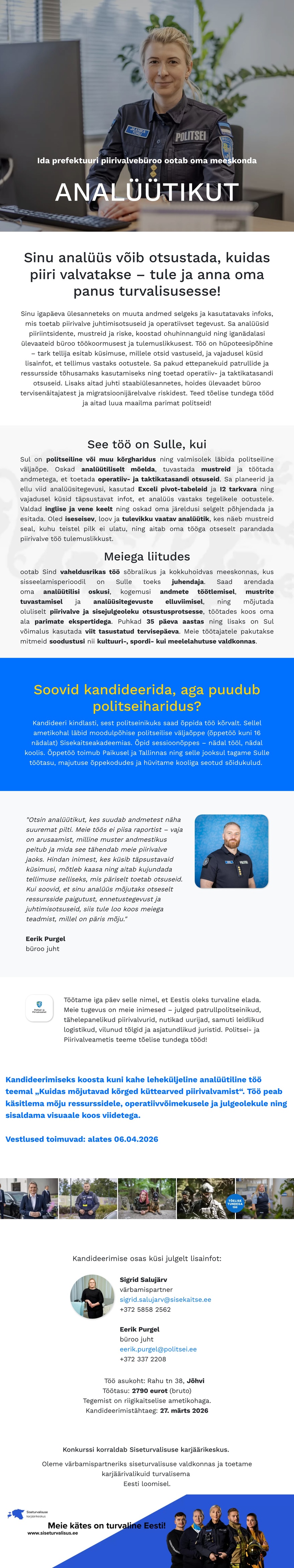 Siseturvalisuse karjäärikeskus Analüütik