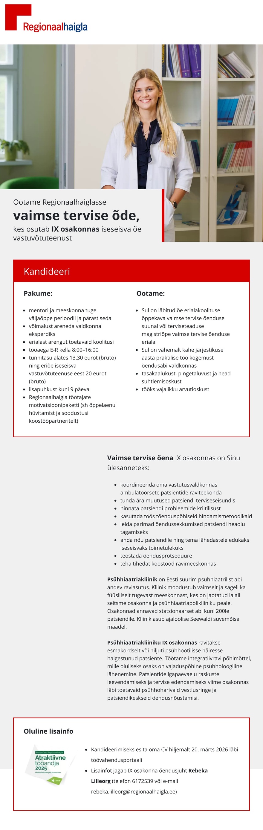 Põhja-Eesti Regionaalhaigla Vaimse tervise õde IX osakond