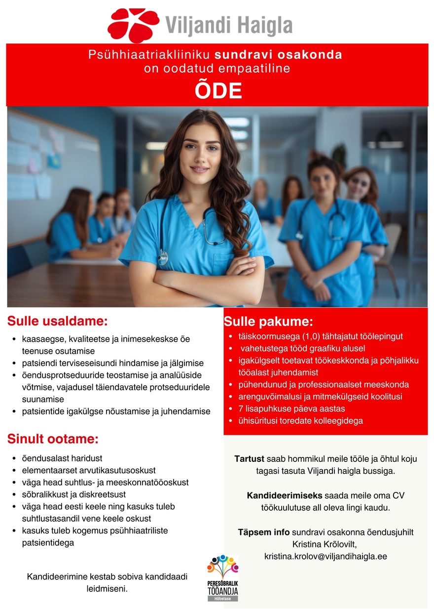 SA Viljandi Haigla Õde (sundravi osakond)