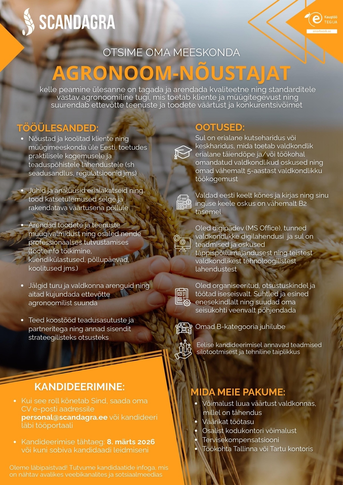 SCANDAGRA EESTI AS Agronoom-nõustaja