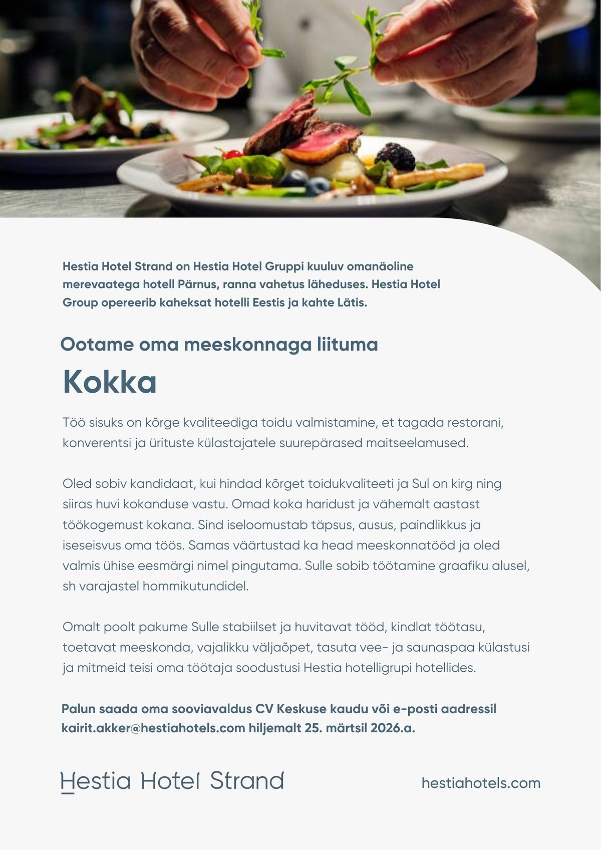 Hestia Hotel Strand Kokk