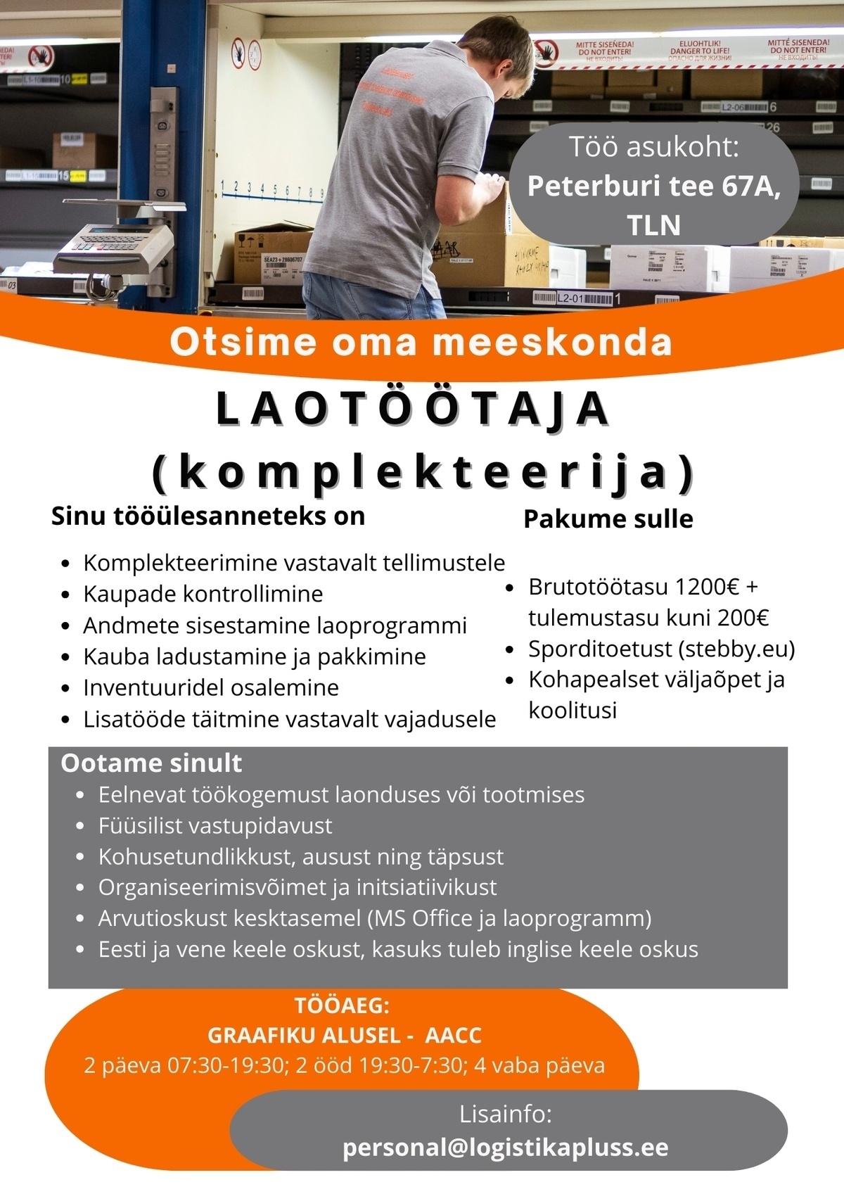 LOGISTIKA PLUSS OÜ Laotöötaja
