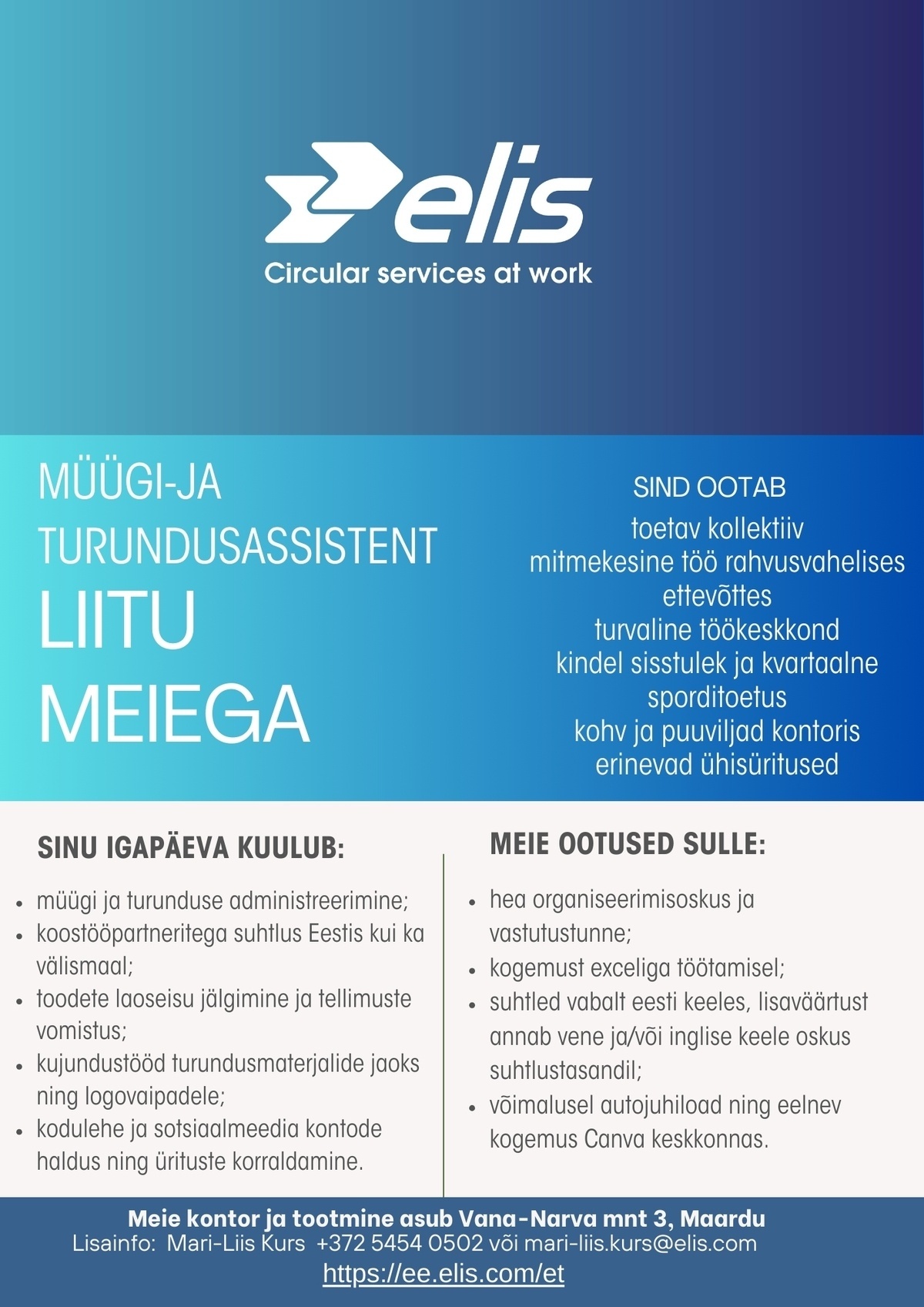 Elis Textile Service AS Assistent